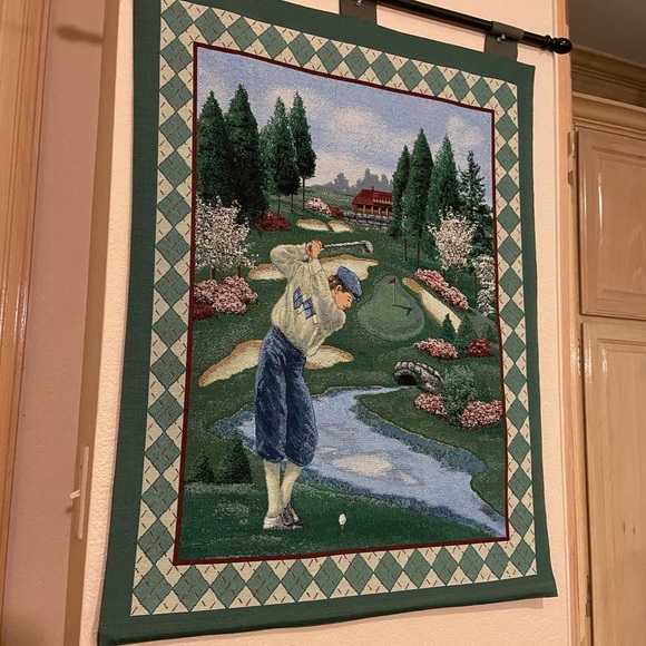 Golf Themed Tapestry Wall Hanging